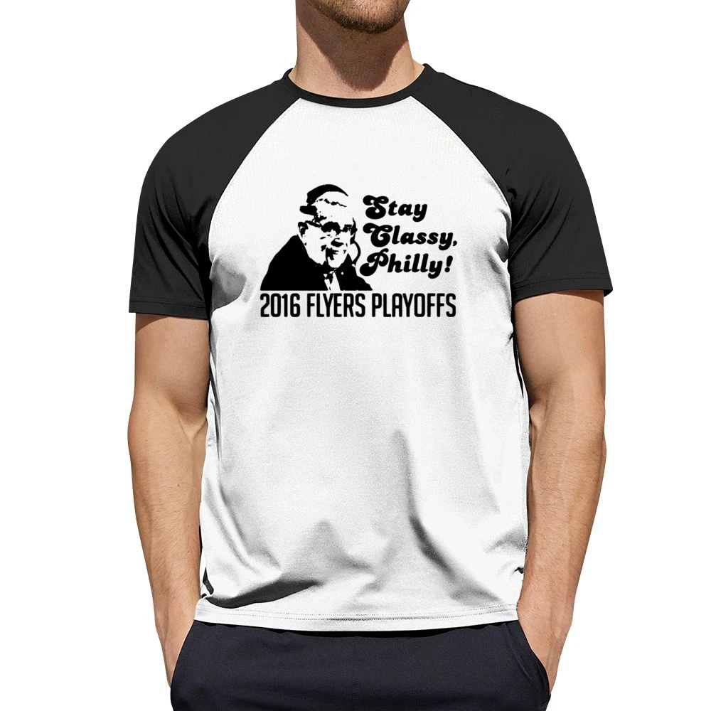 Stay Classy Philly Fun 2016 Philadelphia Hockey Playoffs Lou Nolan Gra Men Short Sleeve T-Shirt