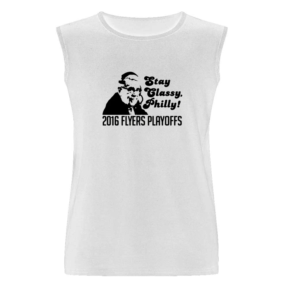 Stay Classy Philly Fun 2016 Philadelphia Hockey Playoffs Lou Nolan Gra Men Sleeveless T-Shirt