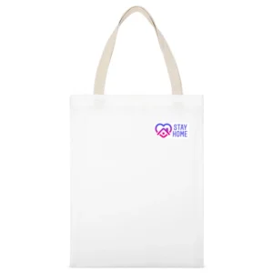 Stay Home Covid Instagram Story Sticker Ladies White Canvas Tote Shopping Bag