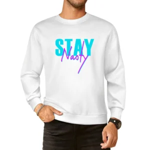 Stay Nasty Fun Popular Political Retro 80s Vintage Style Graphic Tee S European Size Pullover Sweater