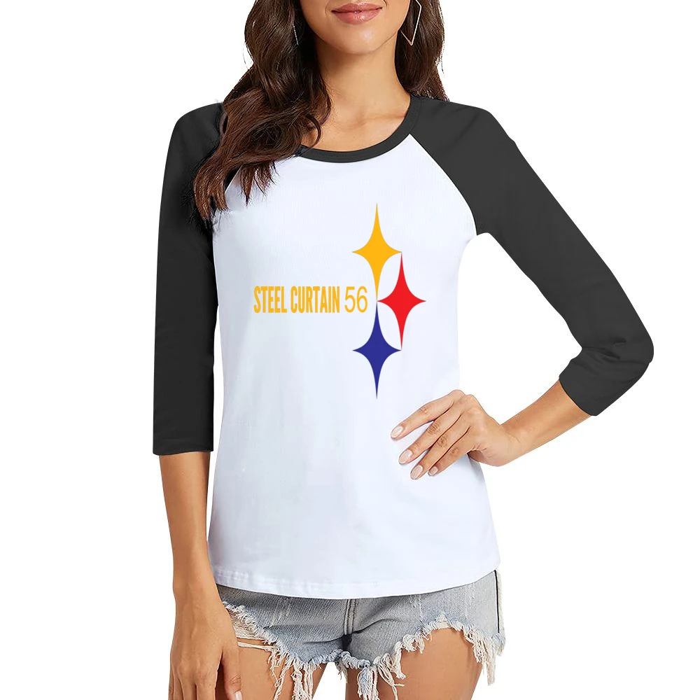 Steel Curtain 56 Women Ladies 3-4 Sleeve T-Shirt