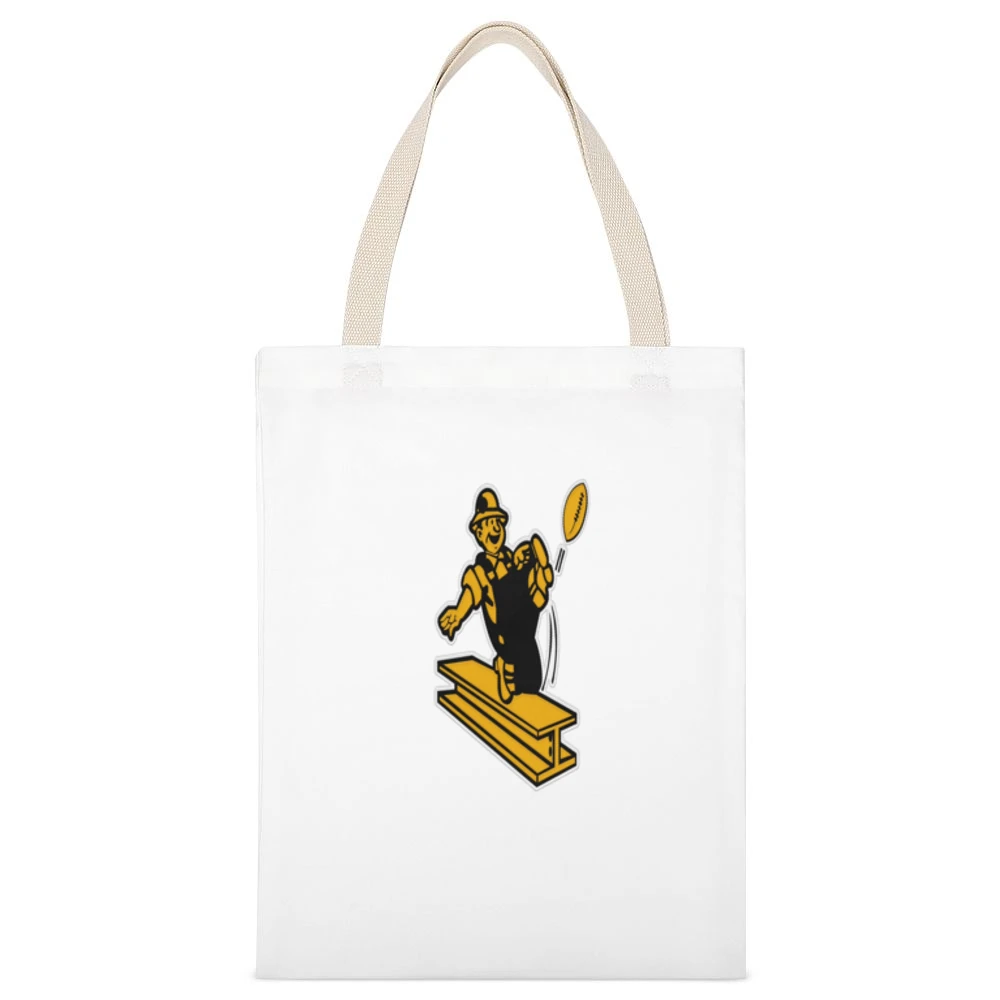 Steelers Vintage Tee White Canvas Tote Shopping Bag