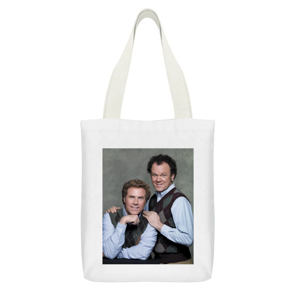 Step Brothers Tshirt Will Ferrel John C Reilly Tshirt (All Sizes And C White Canvas Tote Shopping Bag With Interior Pocket