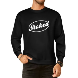 Stoked Fun Extreme Sports Skate Snow Wake Boarding Freestyle Graphic T European Size Pullover Sweater