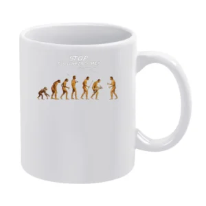 Stop Following Me Evolution White Mug