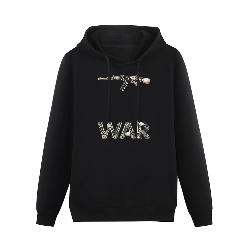Stop the Violence war guns text fron bones and skull Men Hoodie With Pocket