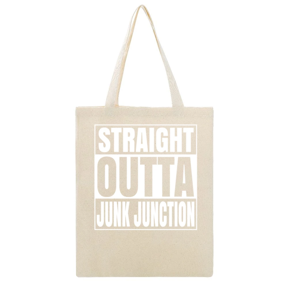 Straight Outta Junk Junction Fortnite Battle Royale Funny Video Game T Beige Canvas Tote Shopping Bag