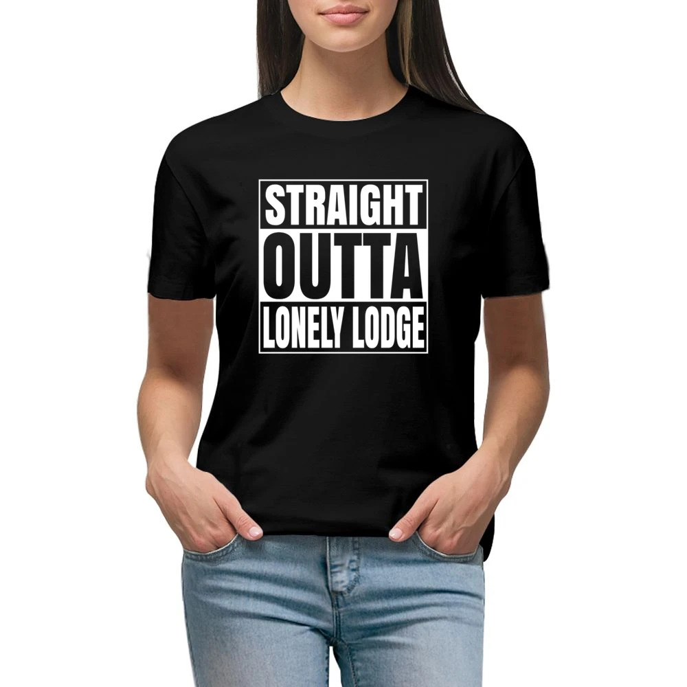 Straight Outta Lonely Lodge Fortnite Battle Royale Funny Video Game T Premium Women Ladies T-shirt