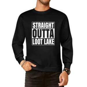 Straight Outta Loot Lake Fortnite Battle Royale Funny Video Game T Shi European Size Pullover Sweater