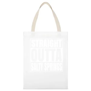Straight Outta Salty Springs Fortnite Battle Royale Funny Video Game T White Canvas Tote Shopping Bag