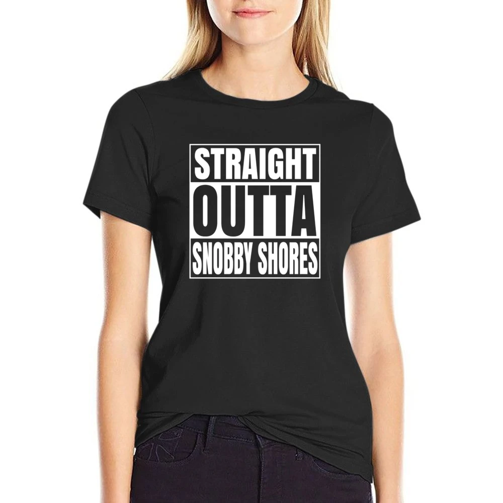 Straight Outta Snobby Shores Fortnite Battle Royale Funny Video Game T US Size Women Ladies T-shirt