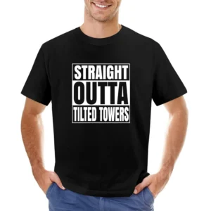 Straight Outta Tilted Towers Fortnite Battle Royale Funny Video Game T Asian Size Men T-Shirt