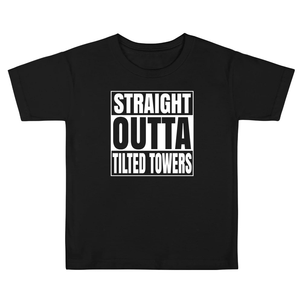 Straight Outta Tilted Towers Fortnite Battle Royale Funny Video Game T Kids Boys Girls T-Shirt