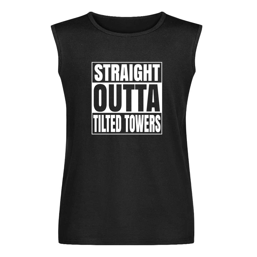 Straight Outta Tilted Towers Fortnite Battle Royale Funny Video Game T Men Sleeveless T-Shirt