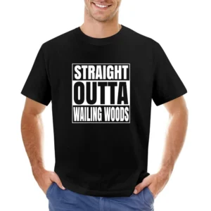 Straight Outta Wailing Woods Fortnite Battle Royale Funny Video Game T Asian Size Men T-Shirt