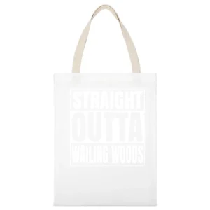 Straight Outta Wailing Woods Fortnite Battle Royale Funny Video Game T White Canvas Tote Shopping Bag