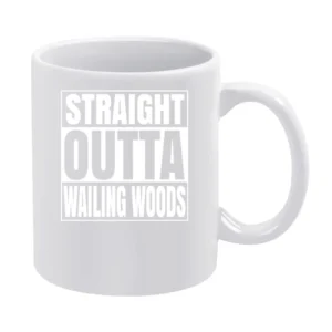 Straight Outta Wailing Woods Fortnite Battle Royale Funny Video Game T White Mug