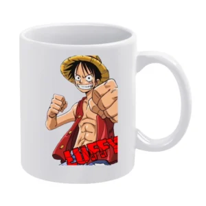 Strawhat pirates captain monkey d luffy One Piece manga rubber gomu fr White Mug