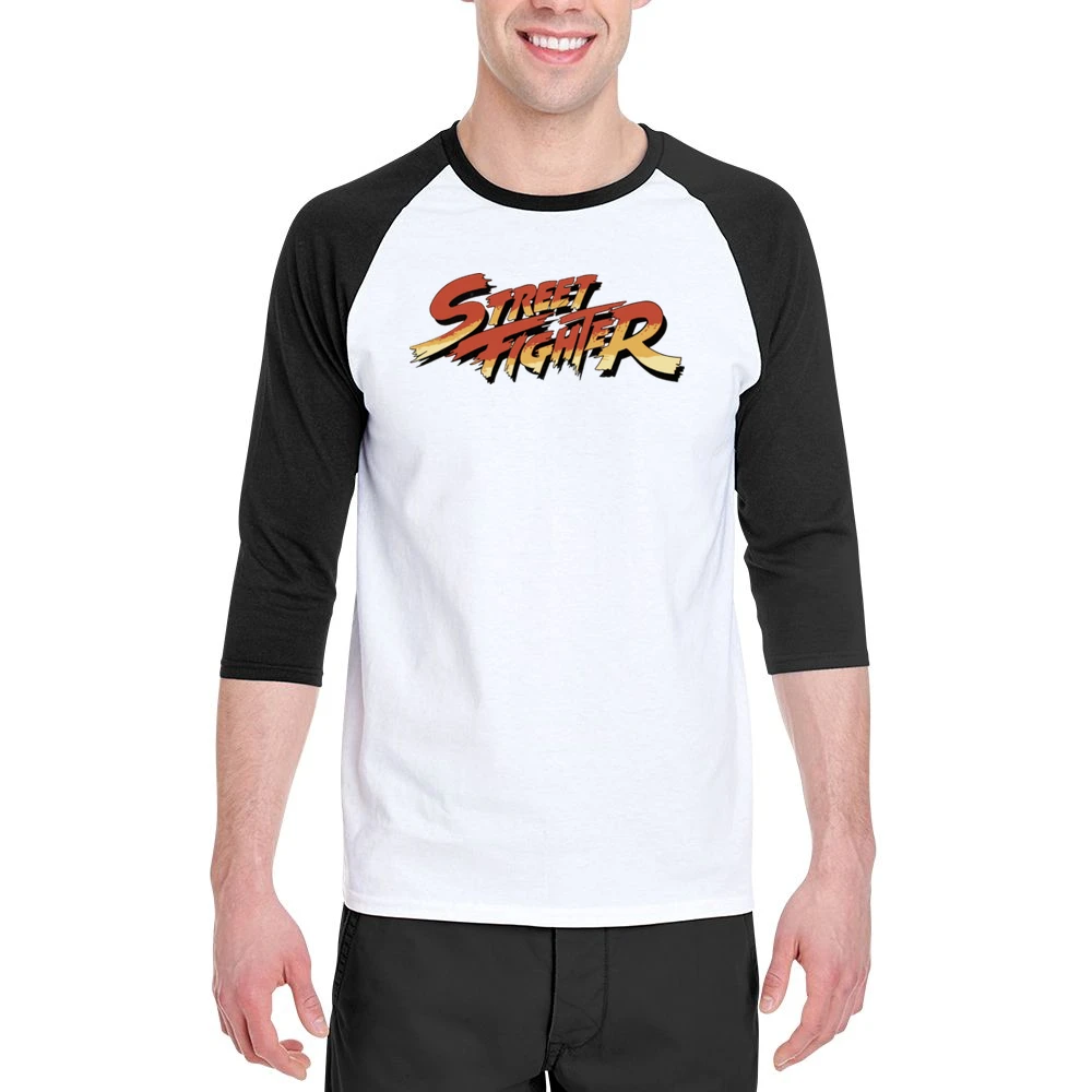 Street Fighter Retro Video Game 80s Men 3/4 Sleeve T-Shirt