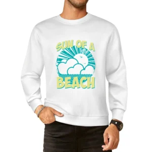 Sun Of A Beach Fun Cool Retro Vintage Style Cool Graphic Summer Tee Sh European Size Pullover Sweater