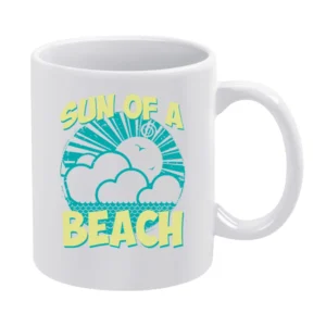 Sun Of A Beach Fun Cool Retro Vintage Style Cool Graphic Summer Tee Sh White Mug