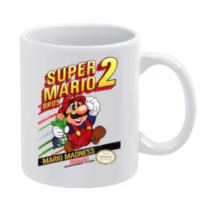 Super Mario Bros 2 Nes Nintendo Old School Retro Video Game Fan Distre White Mug