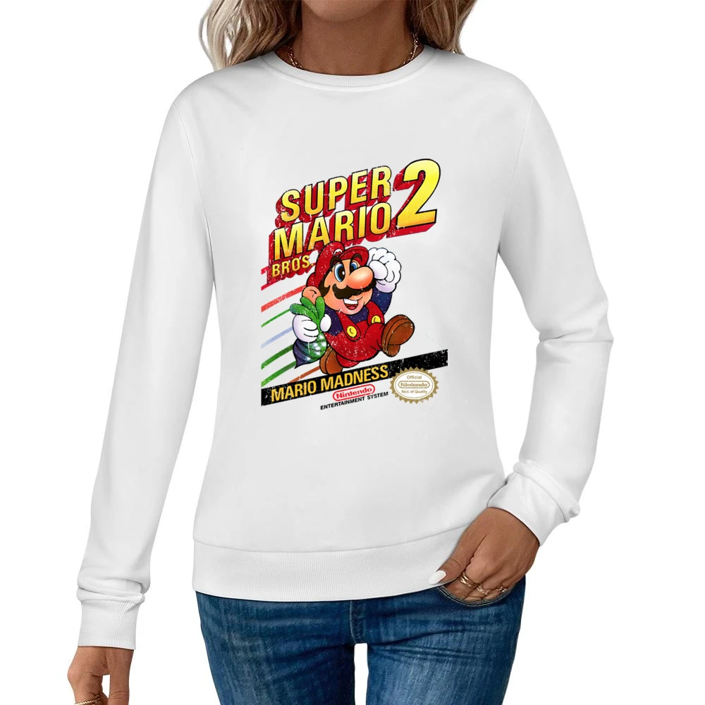 Super Mario Bros 2 Nes Nintendo Old School Retro Video Game Fan Distre Women Pullover Sweatshirt