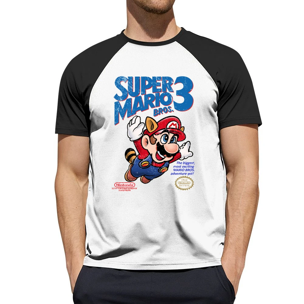 Super Mario Bros 3 Nes Nintendo Old School Retro Video Game Fan Distre Men Short Sleeve T-Shirt