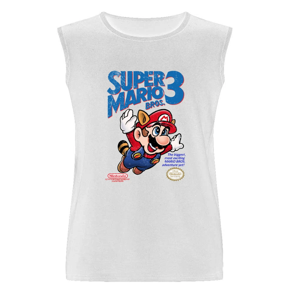 Super Mario Bros 3 Nes Nintendo Old School Retro Video Game Fan Distre Men Sleeveless T-Shirt