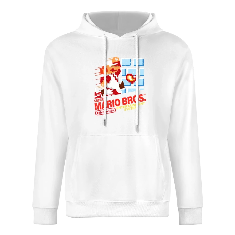 Super Mario Bros Nes Nintendo Old School Retro Video Game Fan Distress European Size Men Hoodie