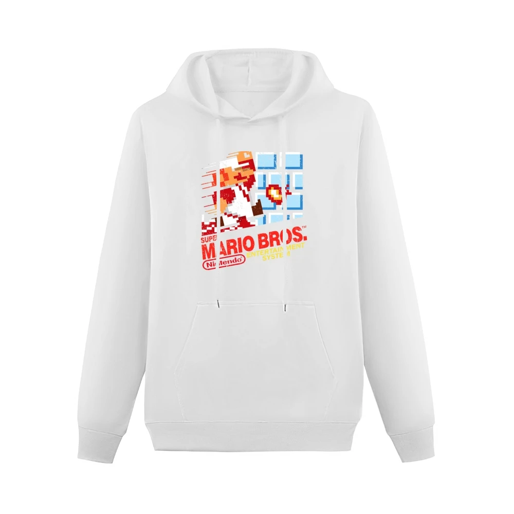 Super Mario Bros Nes Nintendo Old School Retro Video Game Fan Distress Men Hoodie With Pocket