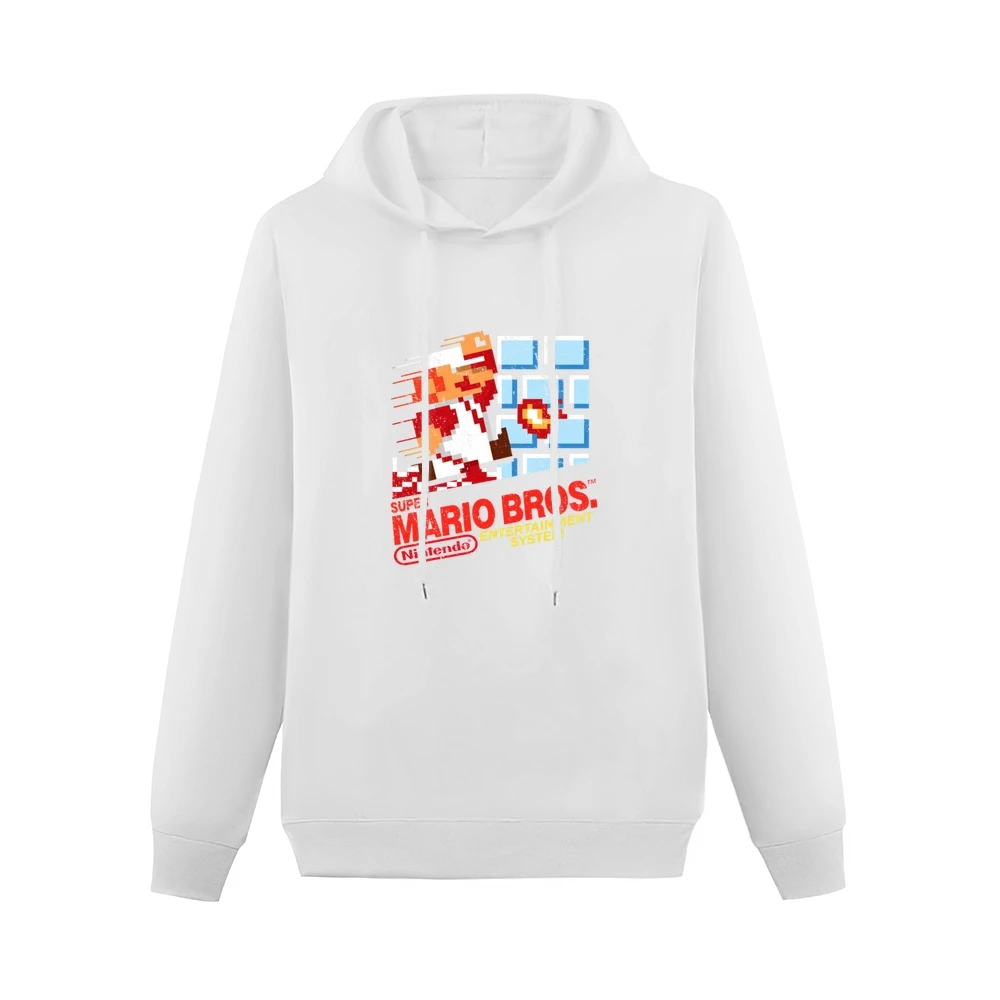 Super Mario Bros Nes Nintendo Old School Retro Video Game Fan Distress Men Hoodie Without Pocket
