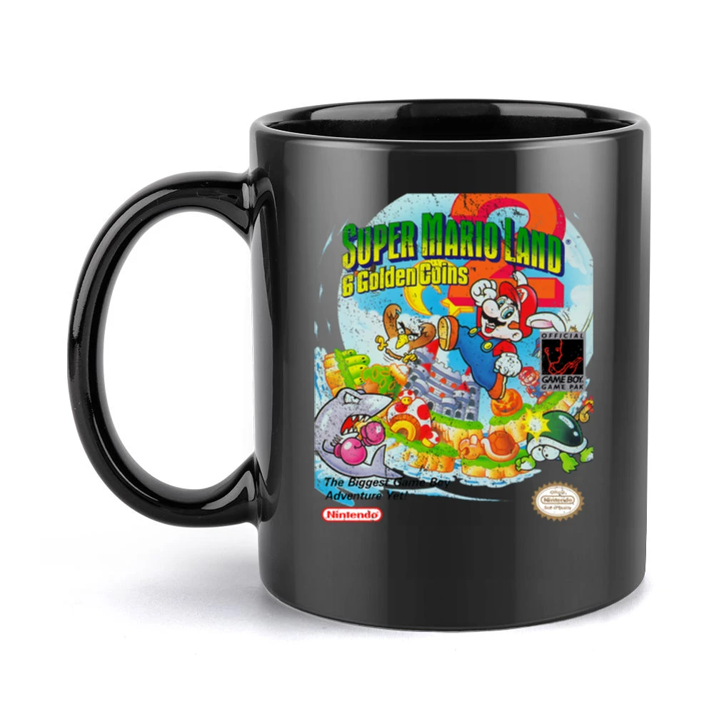 Super Mario Land 2 6 Golden Coins Game Boy Nintendo Old School Retro V Black Mug