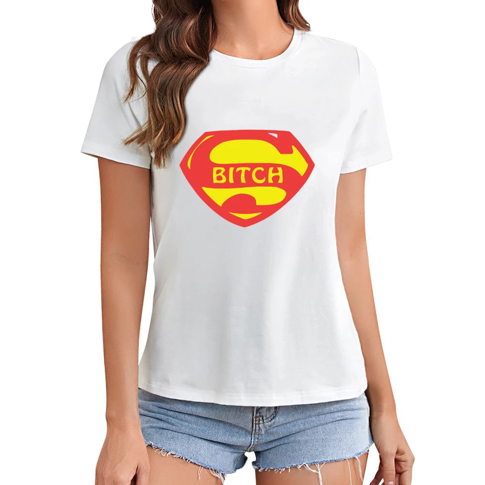Super hero bitch funny parody Asian Size Women Ladies T-shirt