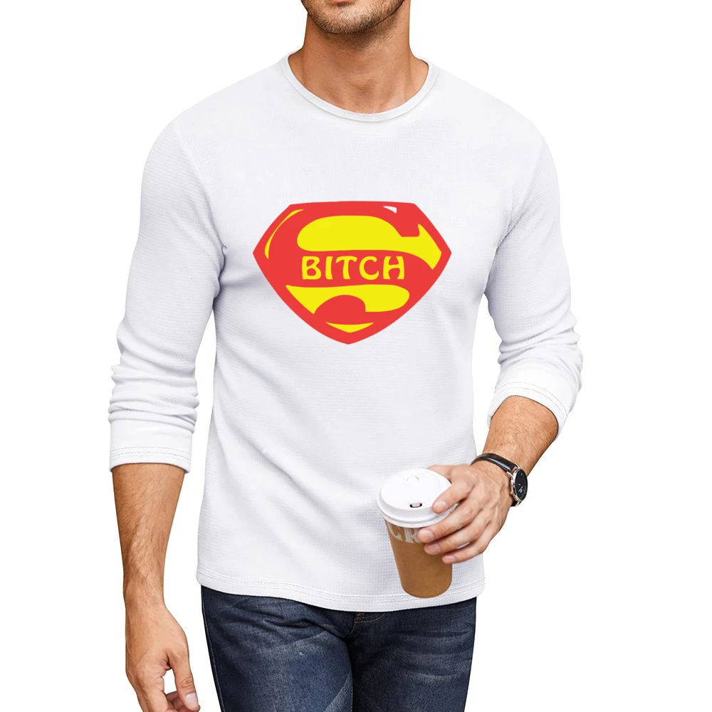 Super hero bitch funny parody Men CrewNeck Long Sleeve T-Shirt