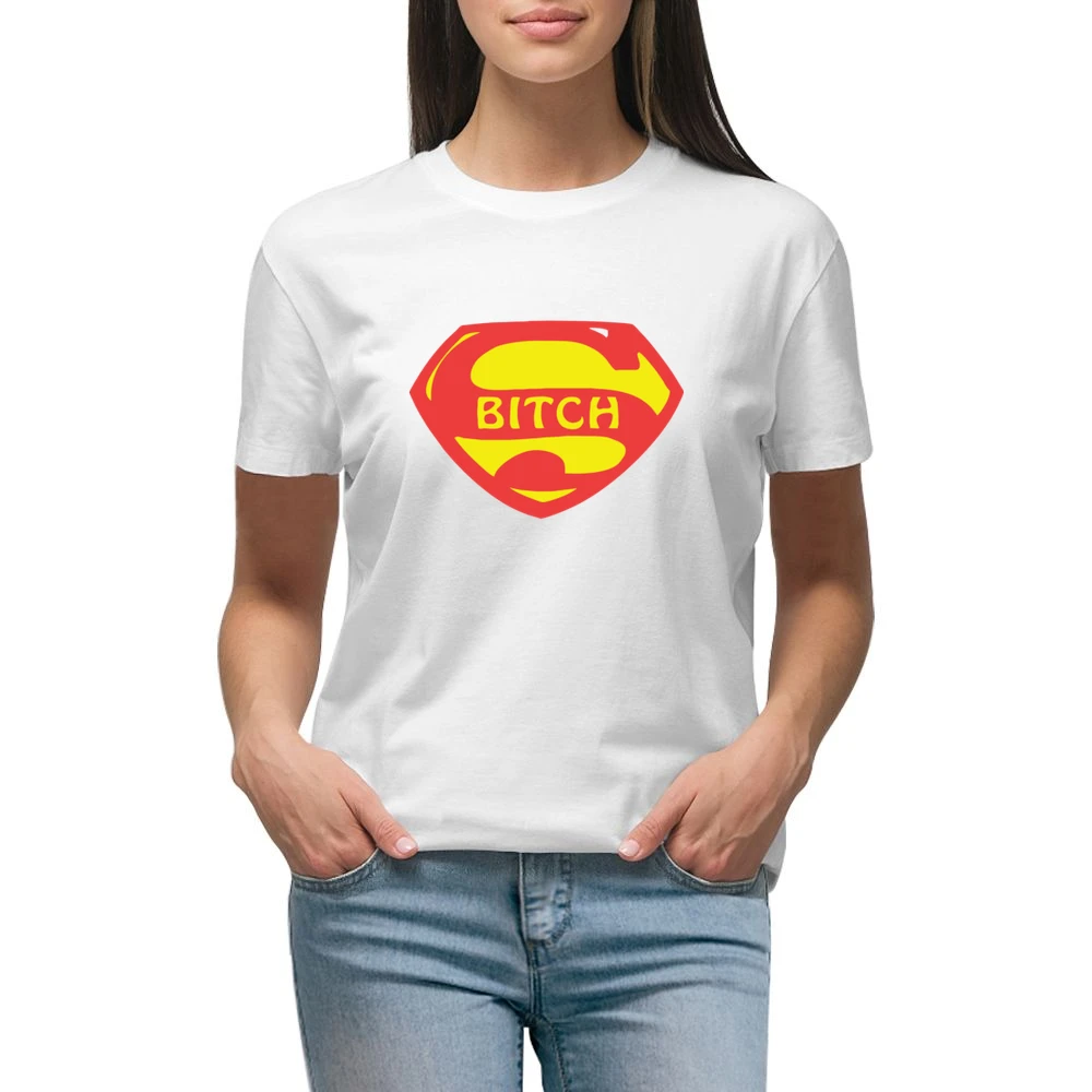 Super hero bitch funny parody Premium Women Ladies T-shirt
