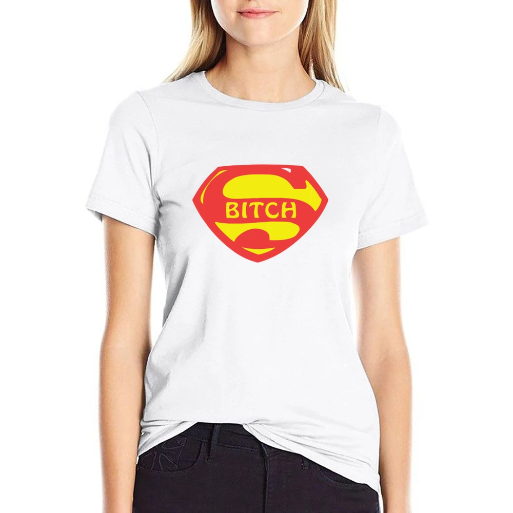Super hero bitch funny parody US Size Women Ladies T-shirt