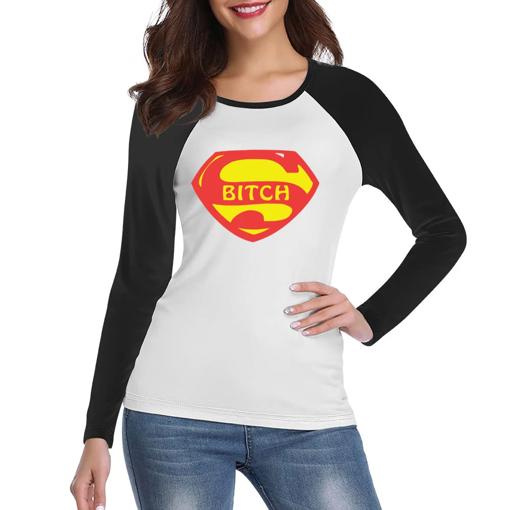 Super hero bitch funny parody Women Ladies Long Sleeve T-Shirt