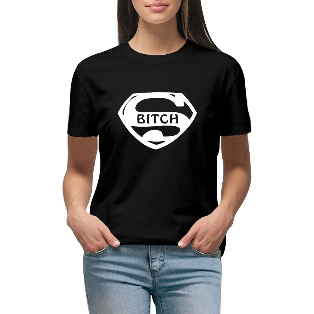 Super hero comic character parody funny super bitch Premium Women Ladies T-shirt