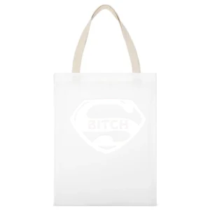 Super hero comic character parody funny super bitch White Canvas Tote Shopping Bag