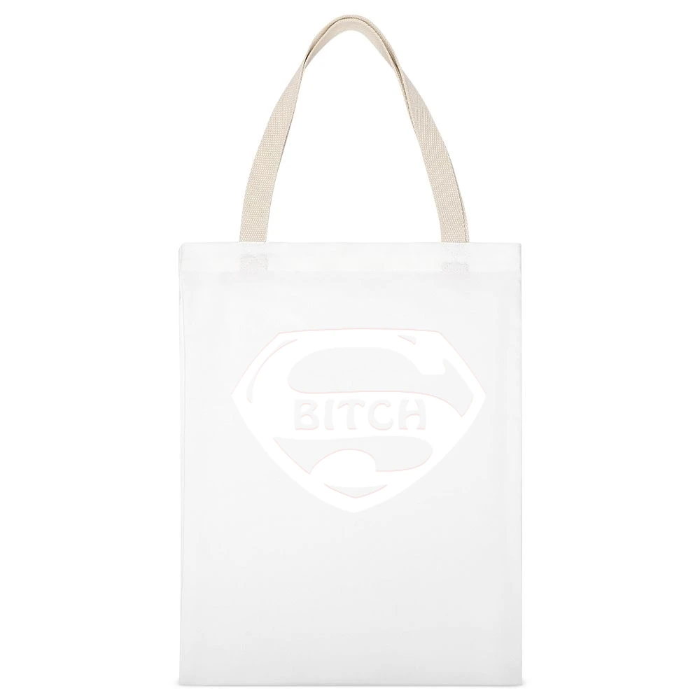 Super hero comic character parody funny super bitch White Canvas Tote Shopping Bag