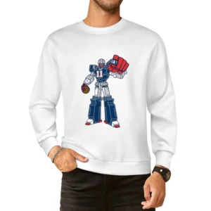 SuperTron Julian Edelman Fun New England Superbowl Football Graphic Fa European Size Pullover Sweater
