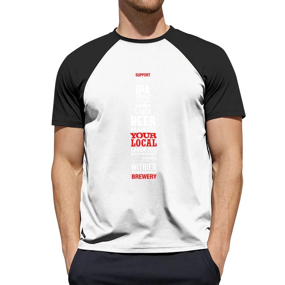 Support Your Local Brewery Fun Beer Bottle Mosaic Types Graphic Indepe Men Short Sleeve T-Shirt