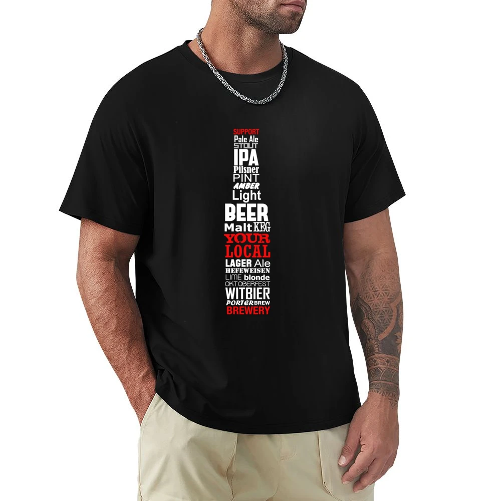 Support Your Local Brewery Fun Beer Bottle Mosaic Types Graphic Indepe Premium Men T-shirt