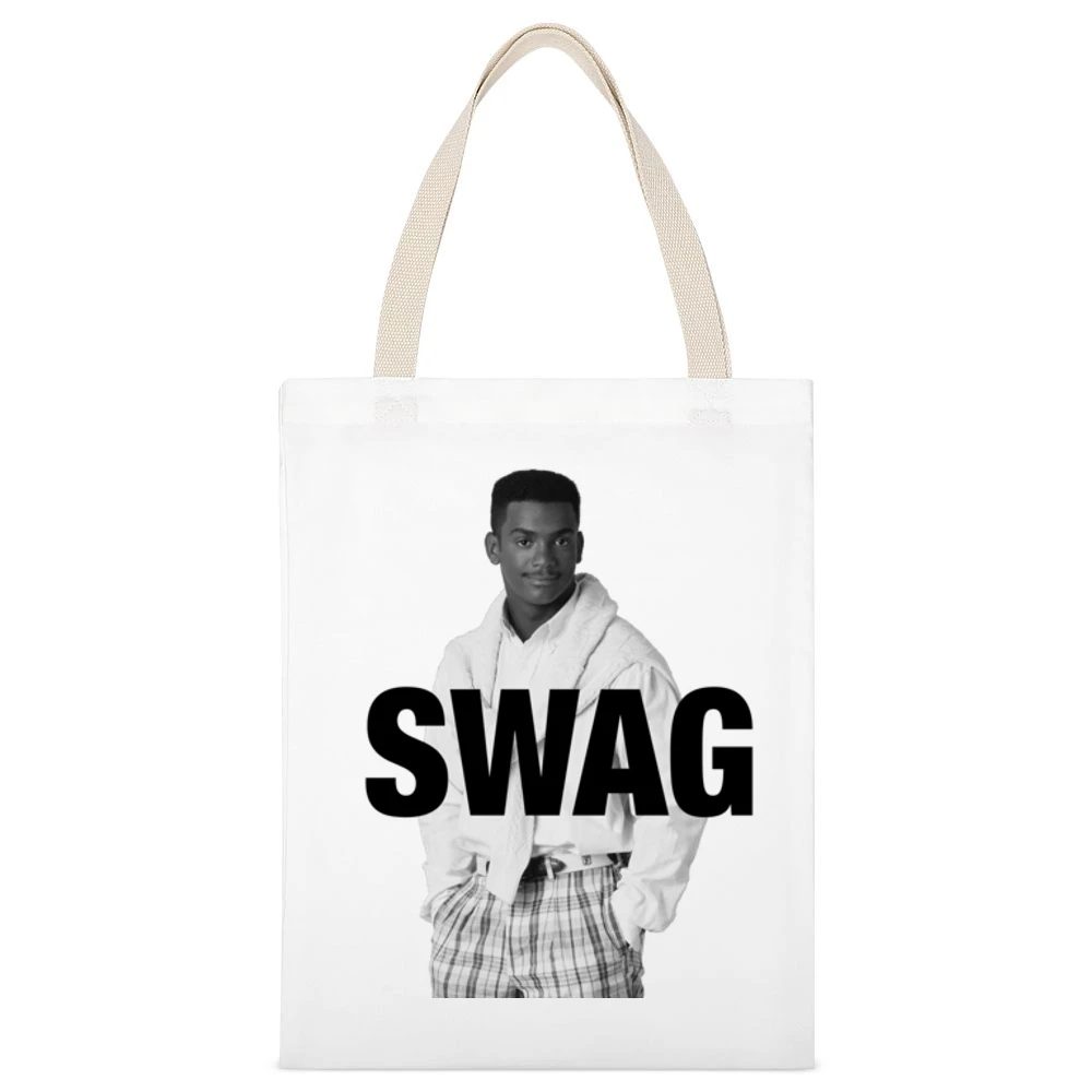 Swag Alfonso Ribeiro As Carlton Banks Funny Fresh Prince Of Bel Air Gr White Canvas Tote Shopping Bag