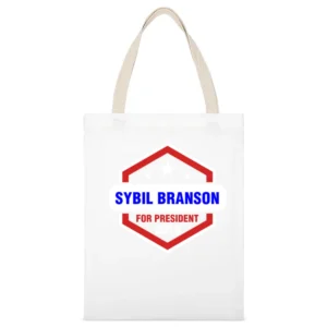 Sybil Branson For President 2016 Downton Abbey TV Show White Canvas Tote Shopping Bag