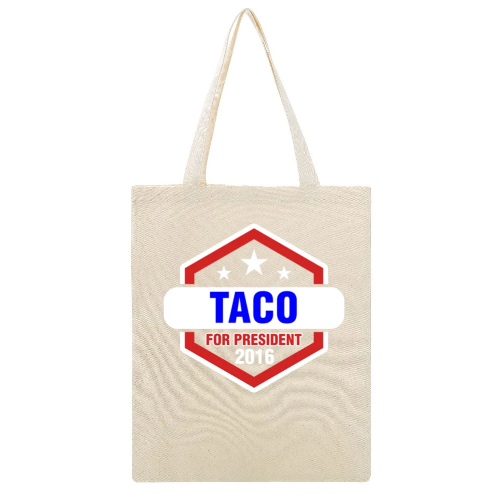 Taco For President 2016 The League TV Show Beige Canvas Tote Shopping Bag