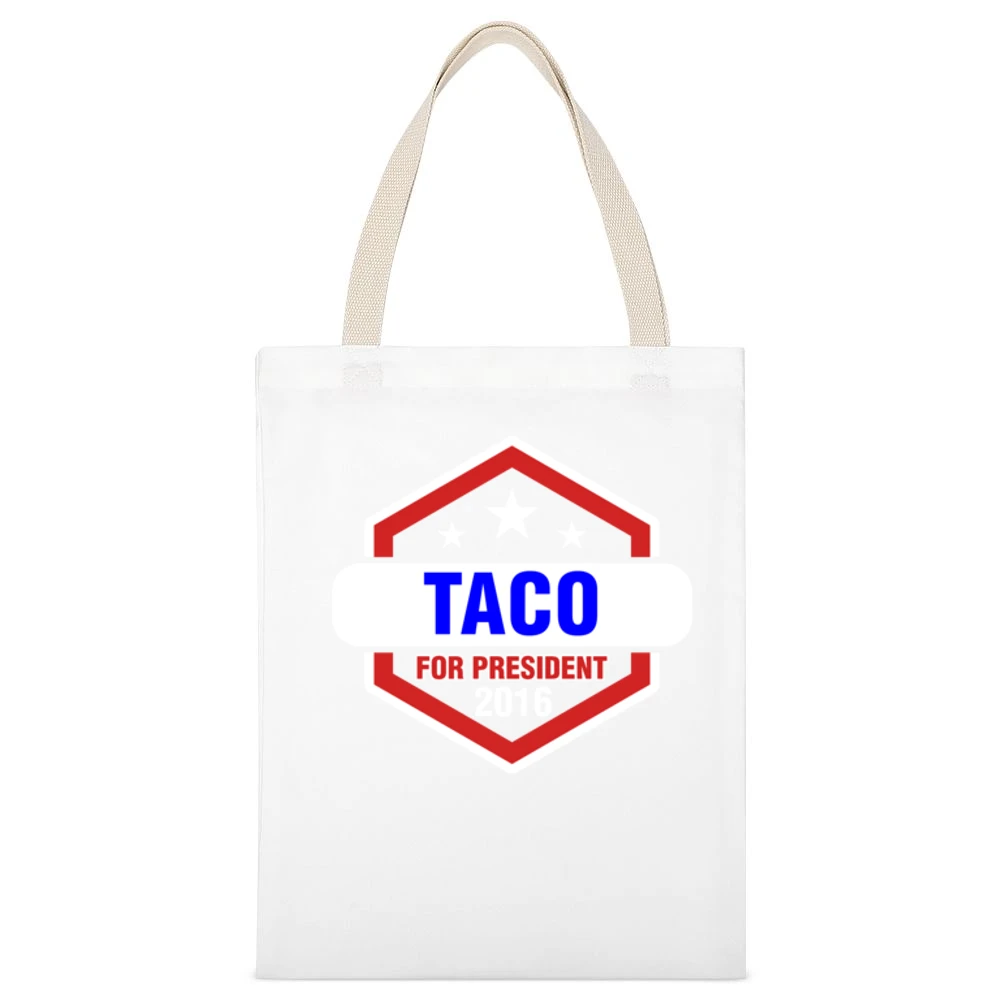 Taco For President 2016 The League TV Show White Canvas Tote Shopping Bag