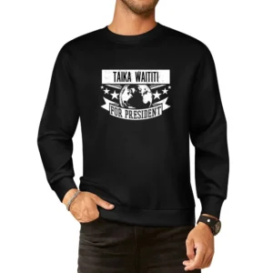 Taika Waititi For President Funny New Zealand Movie Director European Size Pullover Sweater
