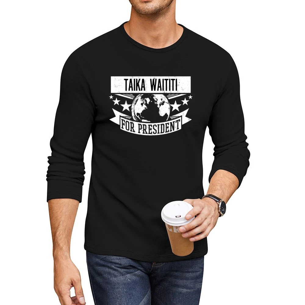 Taika Waititi For President Funny New Zealand Movie Director Men CrewNeck Long Sleeve T-Shirt